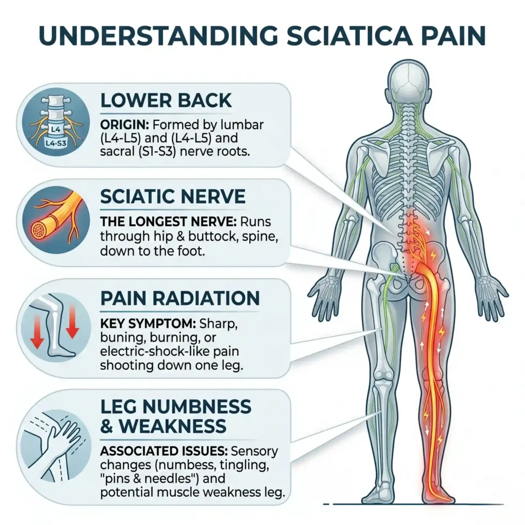 Dr. Nirmal Patil explaining sciatica pain relief treatments for patients in Wakad Pune